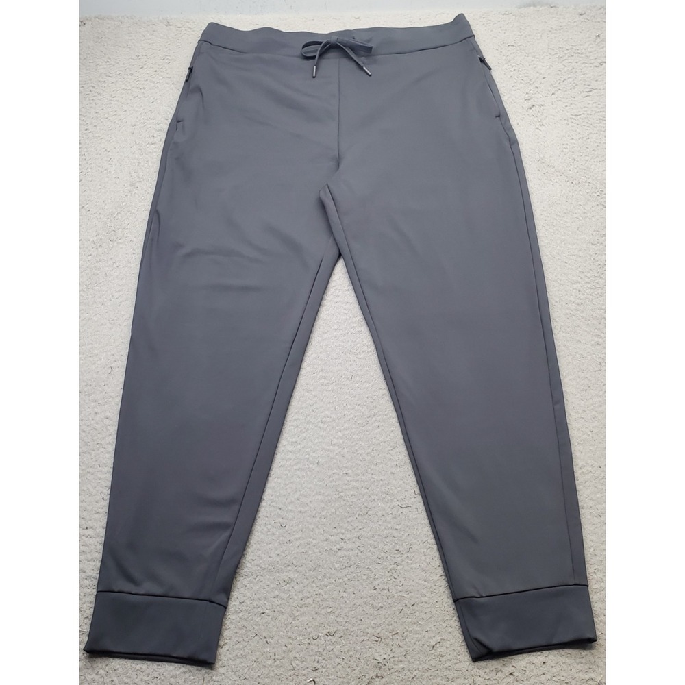 32 Degrees Heat Sweatpants Men XL Gray Fleece Lined Drawstring Waist Tapered Leg